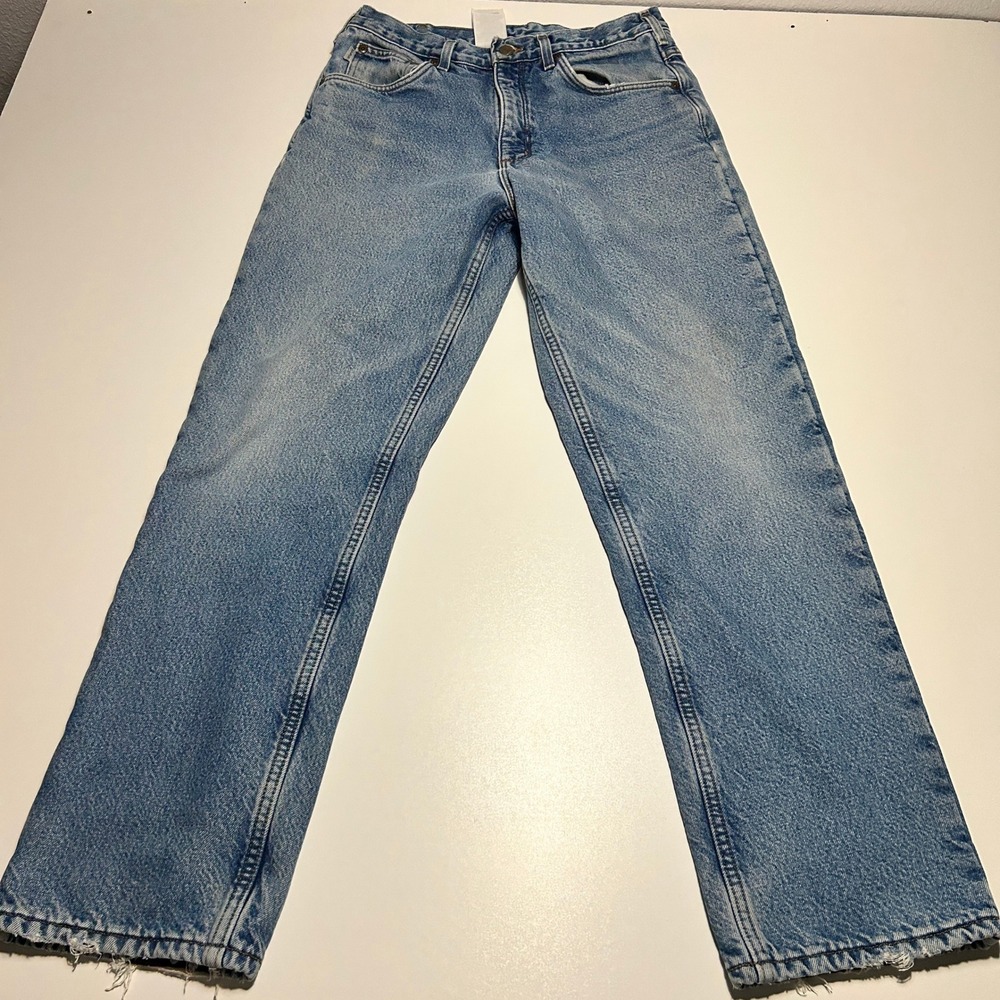 Carhartt B155 DST Fleece Lined Relaxed Fit Jeans Light Wash Blue 32x32